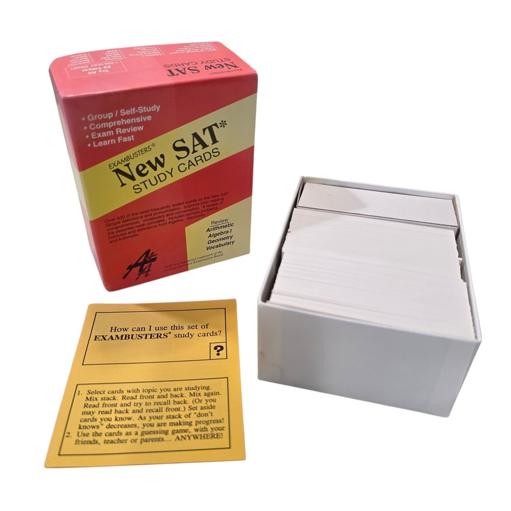 Exambusters New SAT Study Cards Flashcards Math Vocabulary 384 Count 188137484X